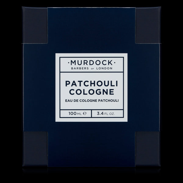 Patchouli Cologne front on in its box