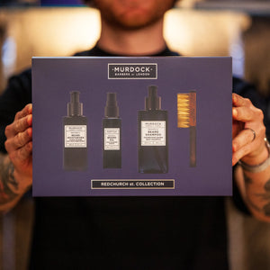 redchurch street giftset held by a barber in our store